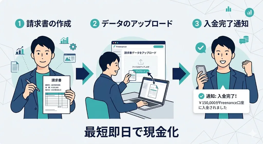 フリーナンスの即日払い(ファクタリング)の仕組み
